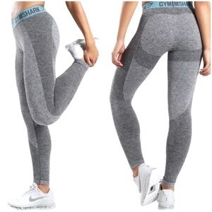 Gymshark Flex Leggings in Charcoal Marl/Dusky Teal Size XS